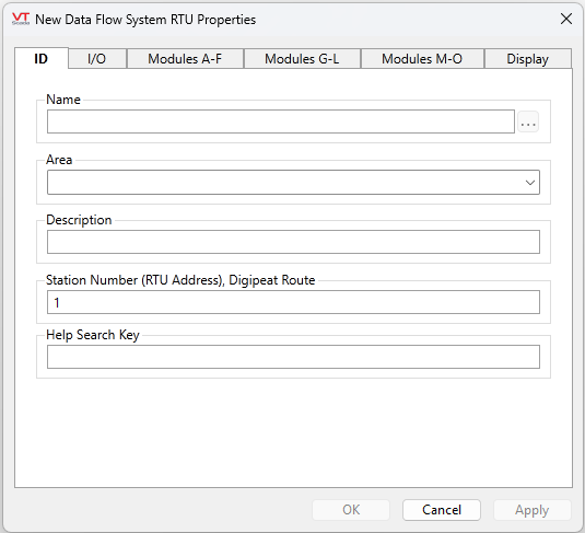 DataFlow RTU ID tab