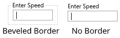 A beveled border appears as a faint, narrow grey line spaced evenly around the outside of the field. It will not cross through a label.