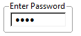 A masked value appears in a field labeled "Enter Password". The digits appear as redacted black dots as opposed to numeric characters.