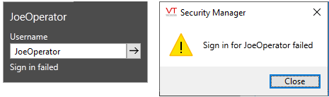 Password failed